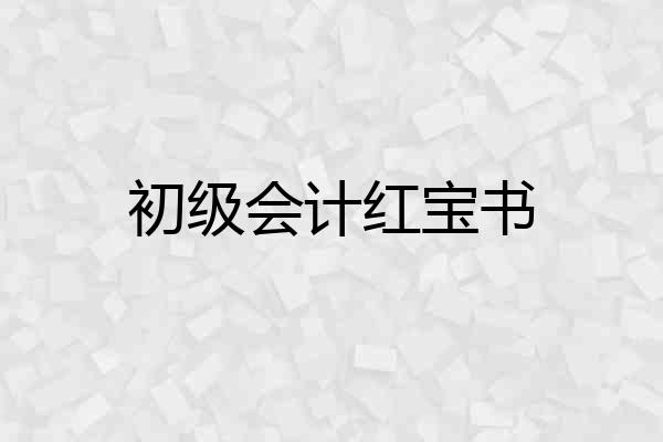 初级会计红宝书
