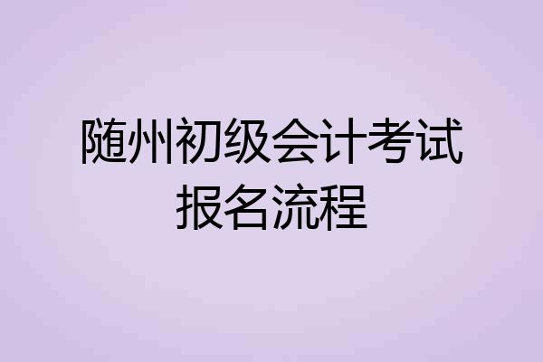 随州初级会计考试报名流程