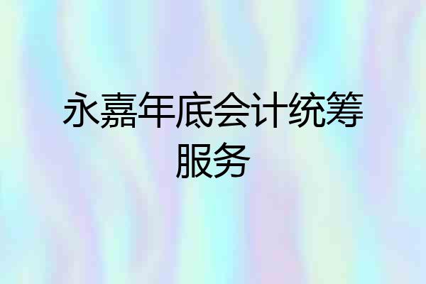 永嘉年底会计统筹服务