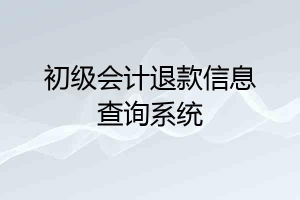 初级会计退款信息查询系统