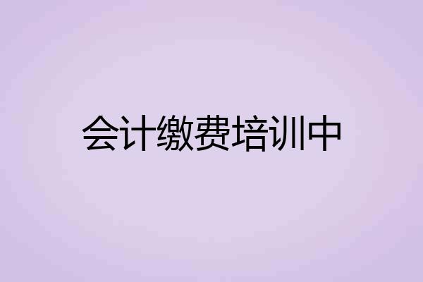 会计缴费培训中