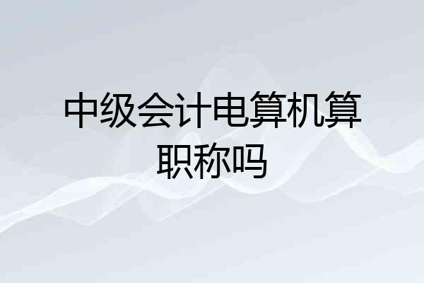中级会计电算机算职称吗