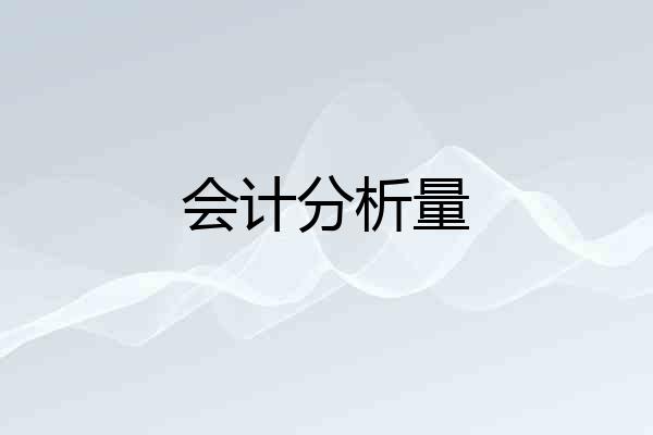 会计分析量
