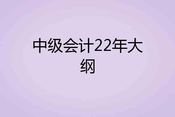 中级会计22年大纲
