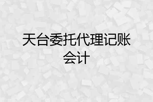天台委托代理记账会计