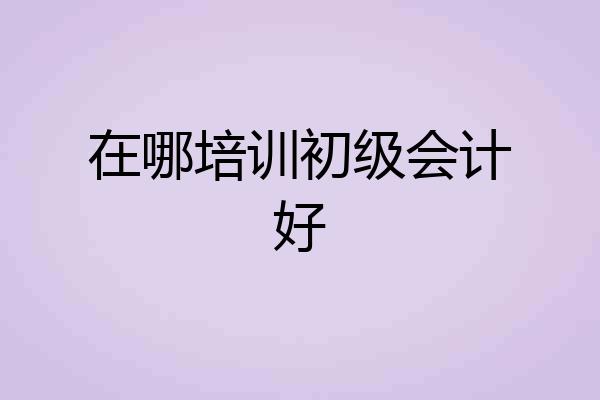 在哪培训初级会计好