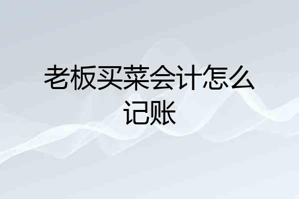老板买菜会计怎么记账