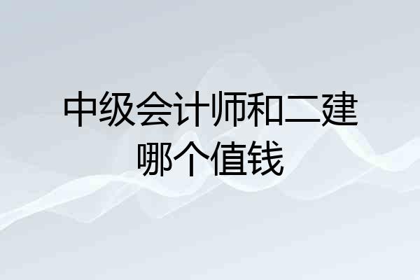中级会计师和二建哪个值钱