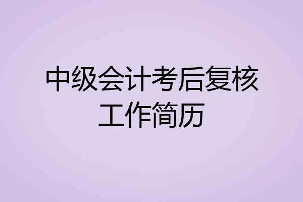 中级会计考后复核工作简历