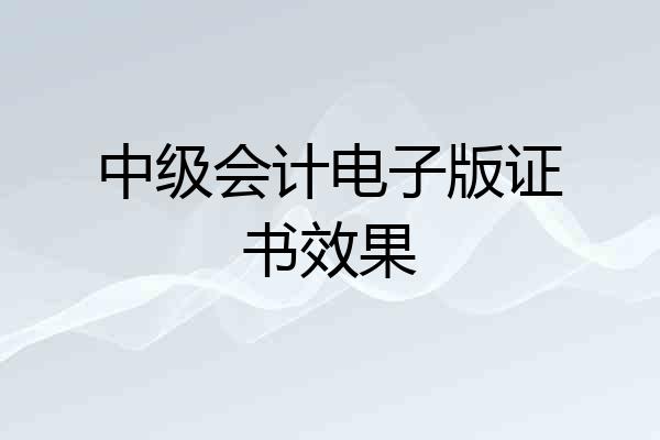 中级会计电子版证书效果