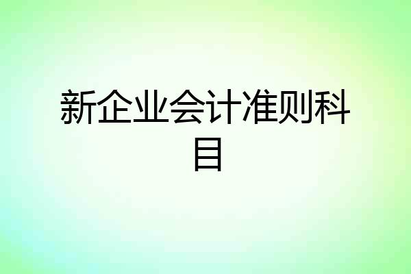 新企业会计准则科目