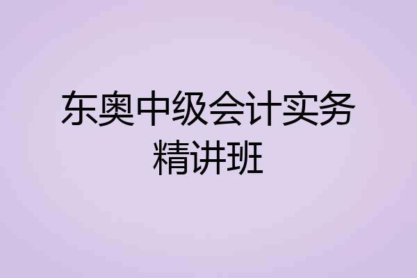 东奥中级会计实务精讲班