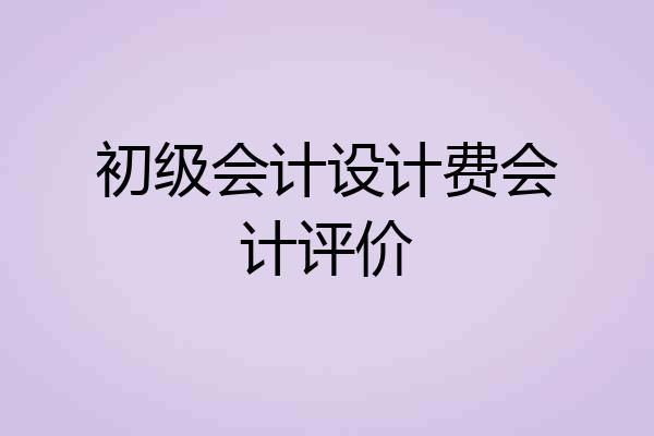 初级会计设计费会计评价