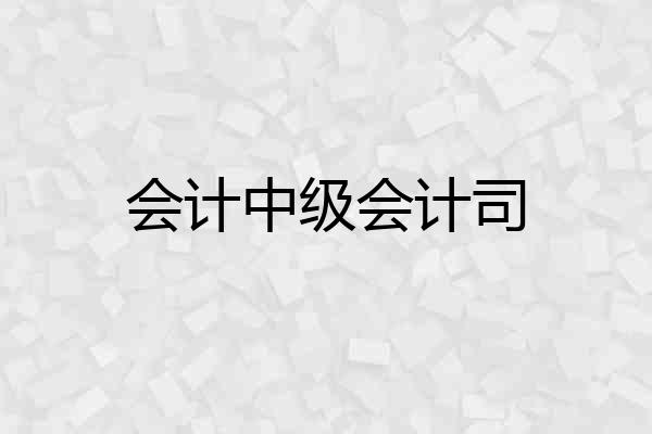 会计中级会计司