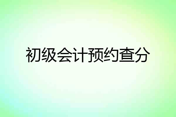 初级会计预约查分