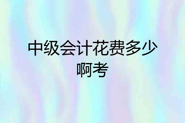 中级会计花费多少啊考