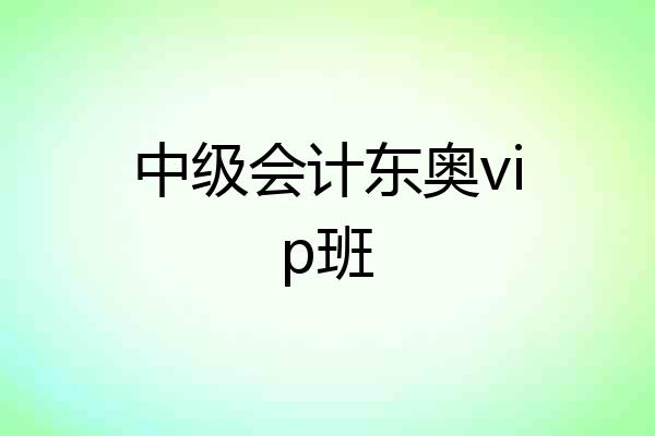 中级会计东奥vip班