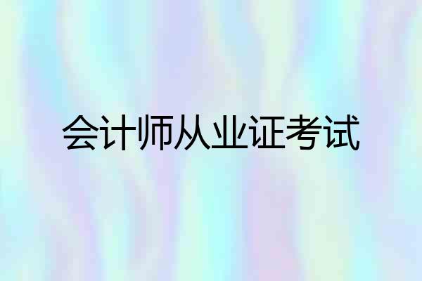 会计师从业证考试
