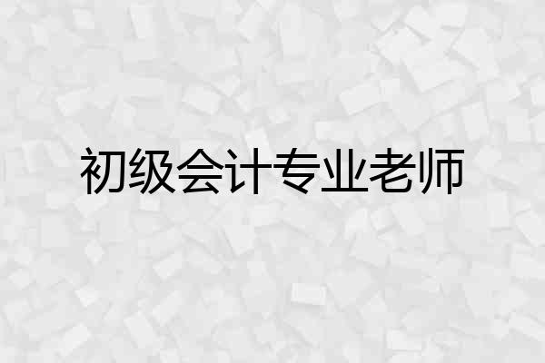 初级会计专业老师