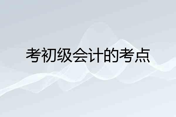 考初级会计的考点