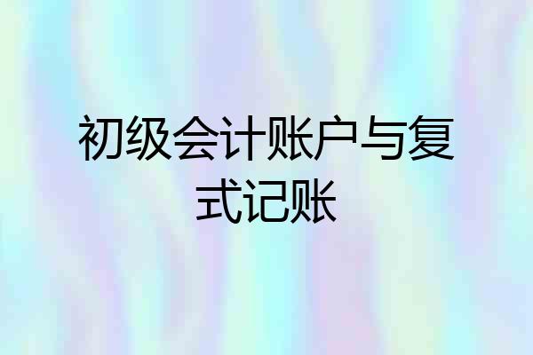 初级会计账户与复式记账