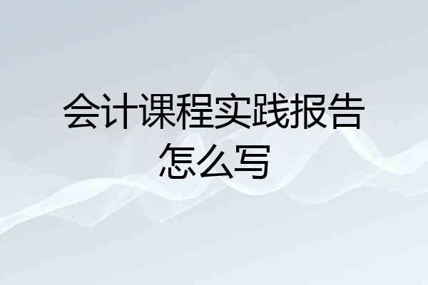 会计课程实践报告怎么写