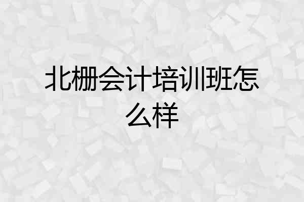 北栅会计培训班怎么样