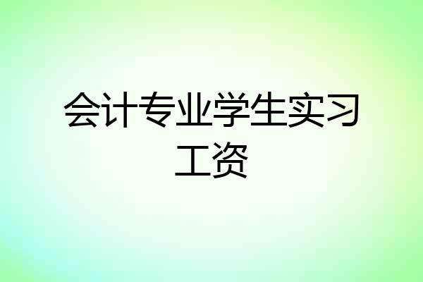 会计专业学生实习工资