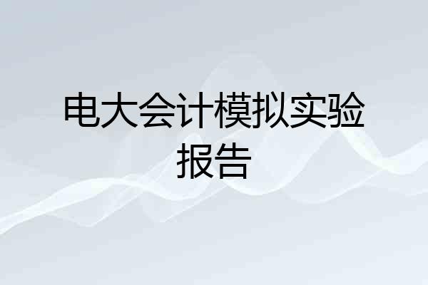 电大会计模拟实验报告