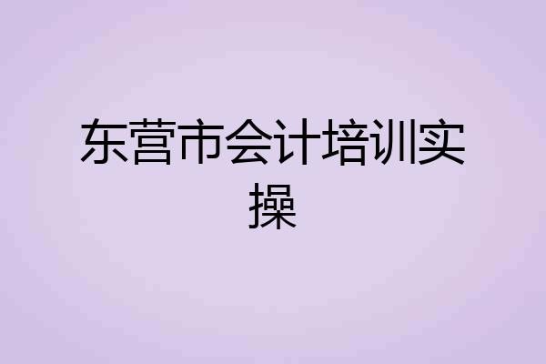 东营市会计培训实操