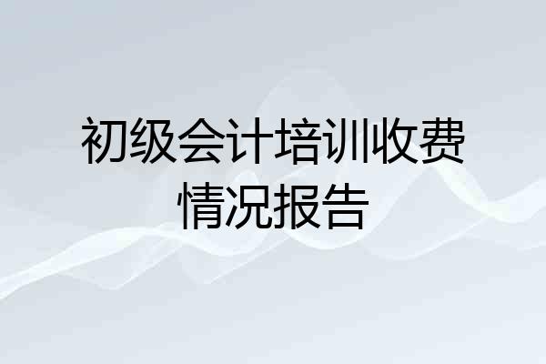 初级会计培训收费情况报告
