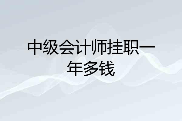 中级会计师挂职一年多钱