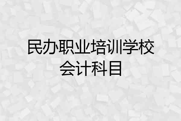 民办职业培训学校会计科目