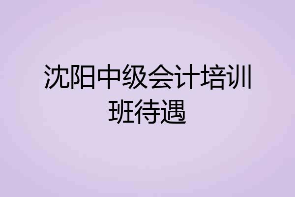 沈阳中级会计培训班待遇