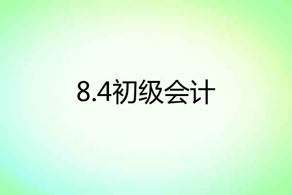 8.4初级会计