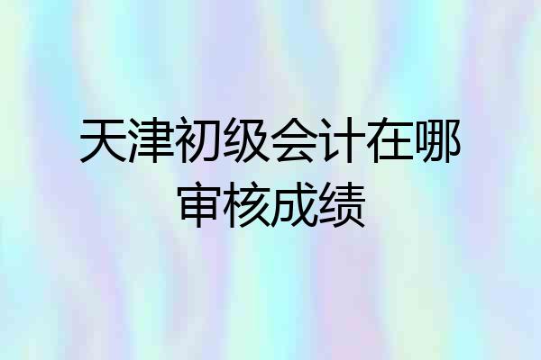 天津初级会计在哪审核成绩