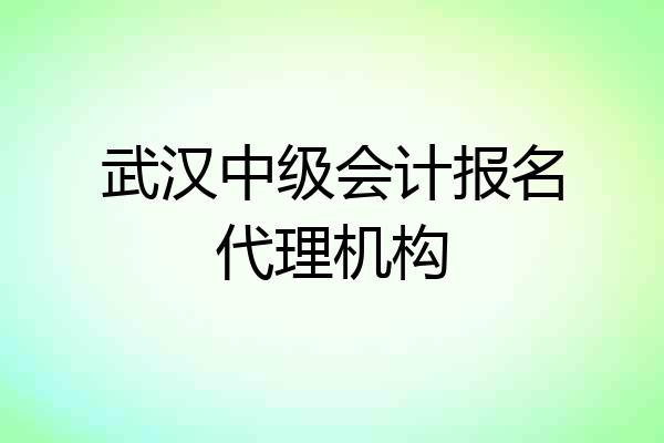 武汉中级会计报名代理机构