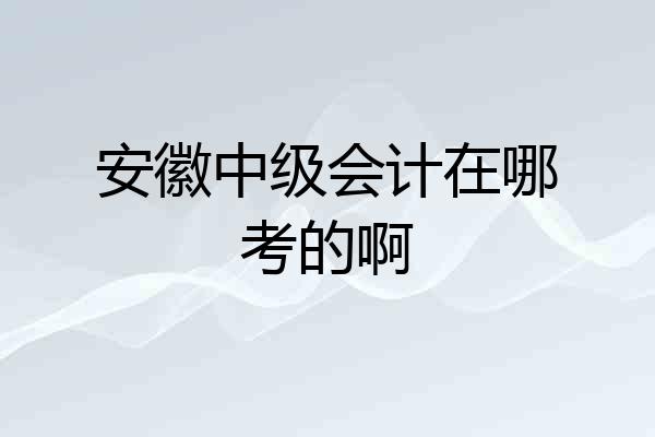 安徽中级会计在哪考的啊