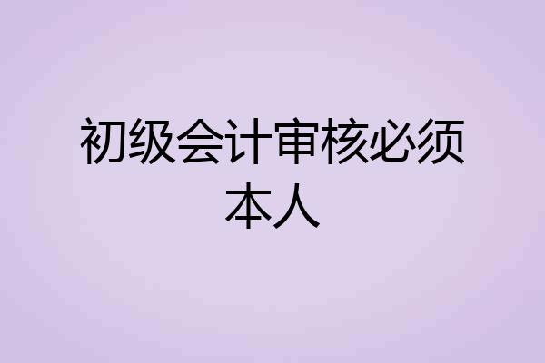 初级会计审核必须本人
