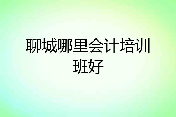 聊城哪里会计培训班好