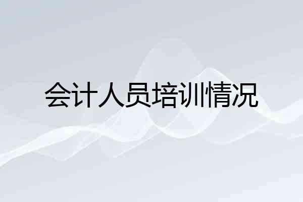 会计人员培训情况