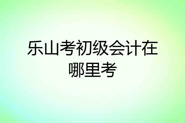 乐山考初级会计在哪里考