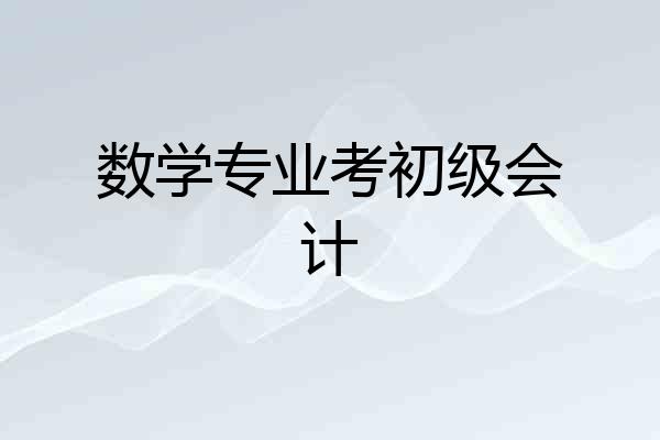 数学专业考初级会计