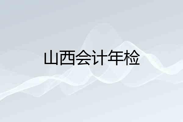 山西会计年检