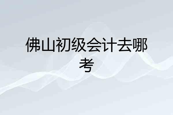 佛山初级会计去哪考