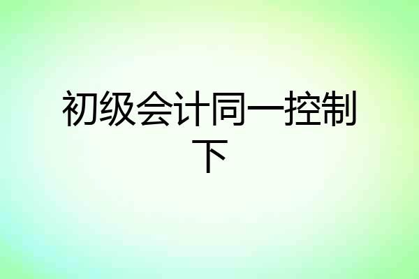 初级会计同一控制下