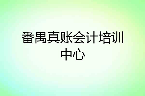 番禺真账会计培训中心