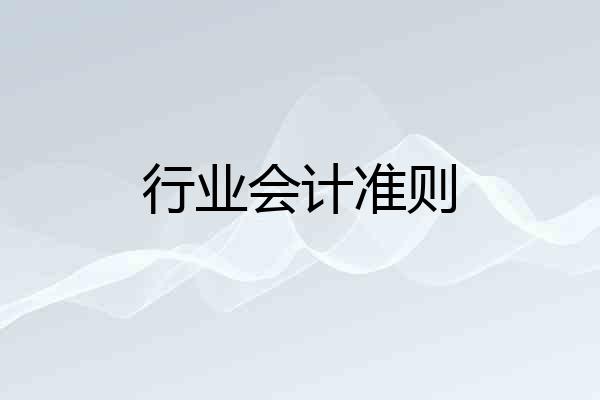 行业会计准则