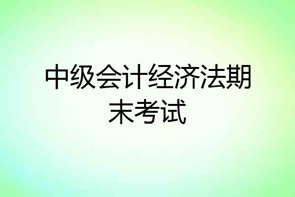 中级会计经济法期末考试