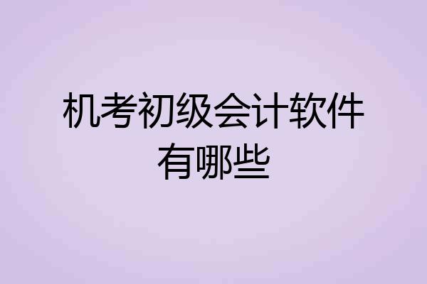 机考初级会计软件有哪些
